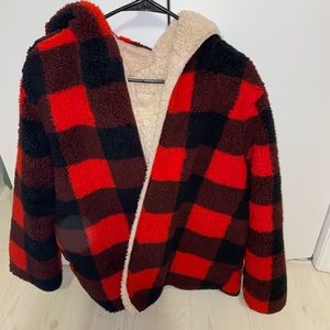 Fluffy Fashion Nova plaid jacket